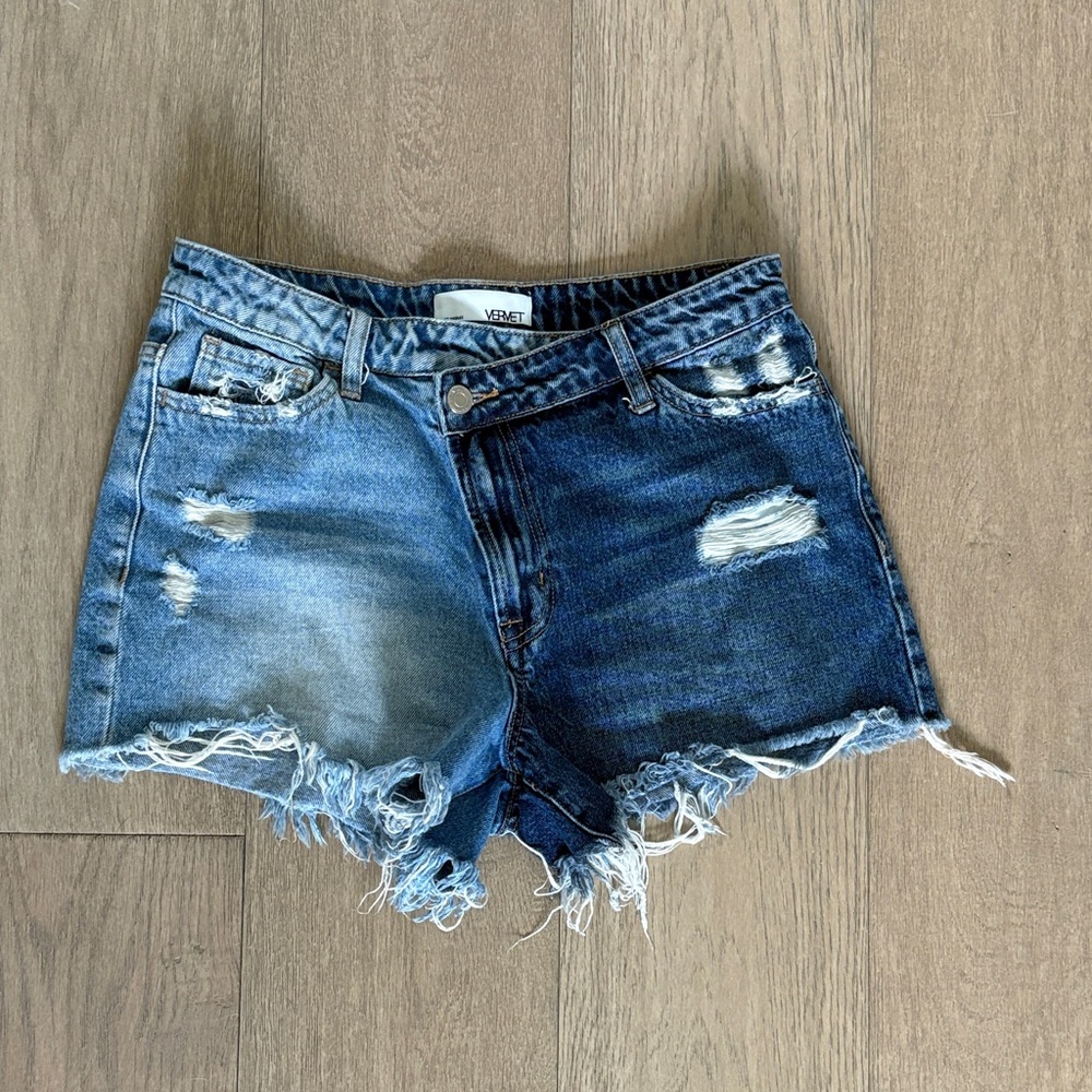 Distressed Denim Shorts
